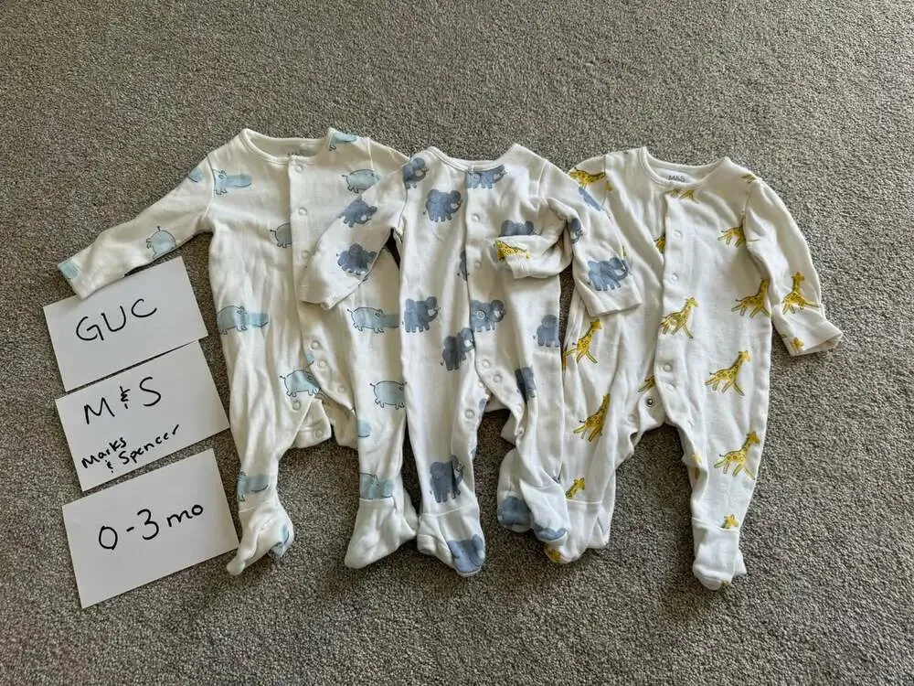 Set of 3 sleepers, Marks & Spencer safari, 0-3mo